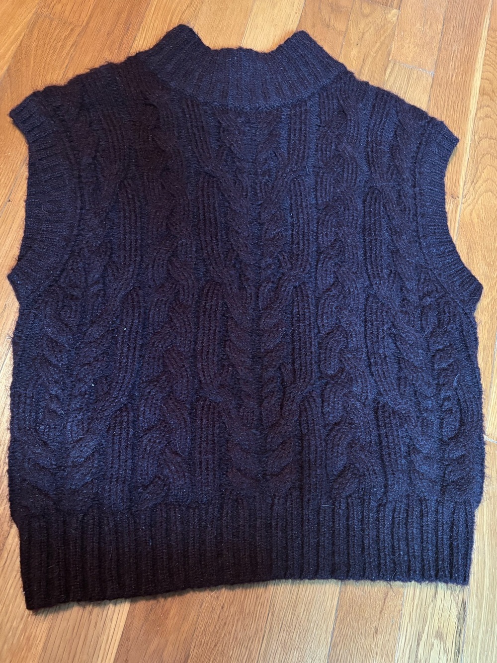 a new day Burgundy Cable Knit Sleeveless Sweater Vest